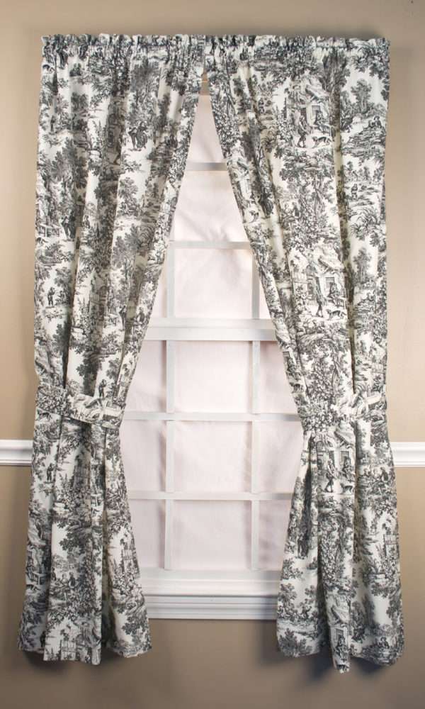 Victoria Park Toile Tailored Curtain Panel pairs with ties