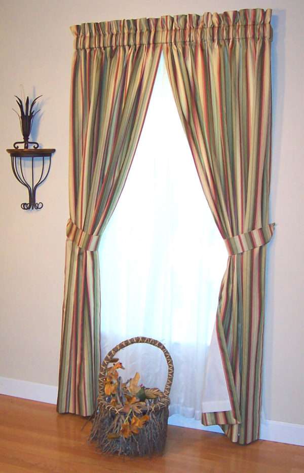 Mateo Stripe BLACK Rod Pocket Curtain Panel