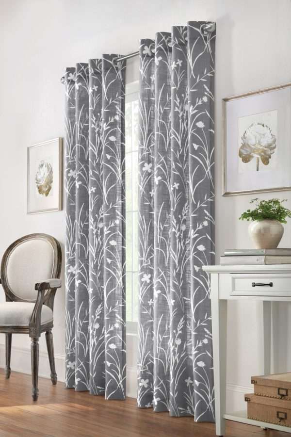 Bradford Faux Linen Floral Grommet Panel - Habitat - Image 3