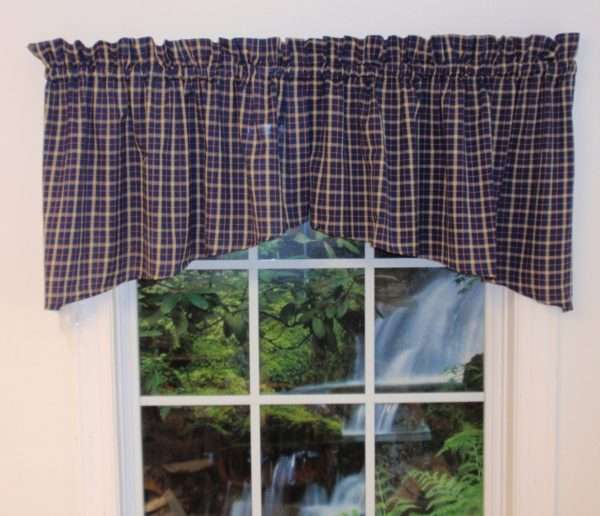 Crescent Valance - Nantucket Navy Plaid - Closing Out