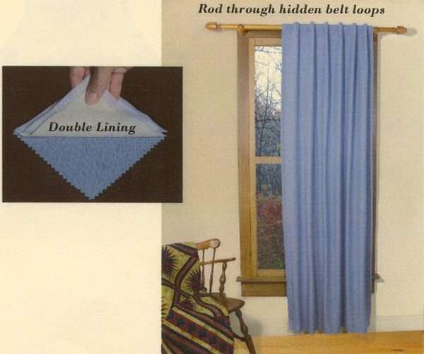 Homespun Double Lined Dual Header Curtain Panel