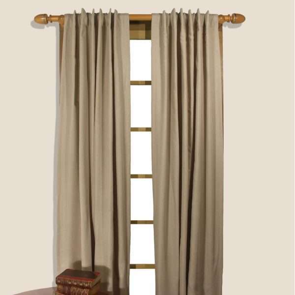 Homespun Double Lined Dual Header Curtain Panel - Image 3