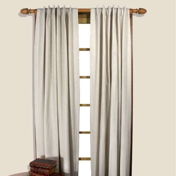 Homespun Double Lined Dual Header Curtain Panel - Image 2