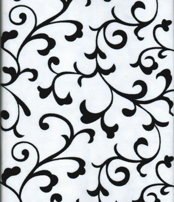 Flocked Delano Scroll Faux Silk Panel Dual Header Rod Pocket Curtain Panel - CLOSE OUT - Image 3
