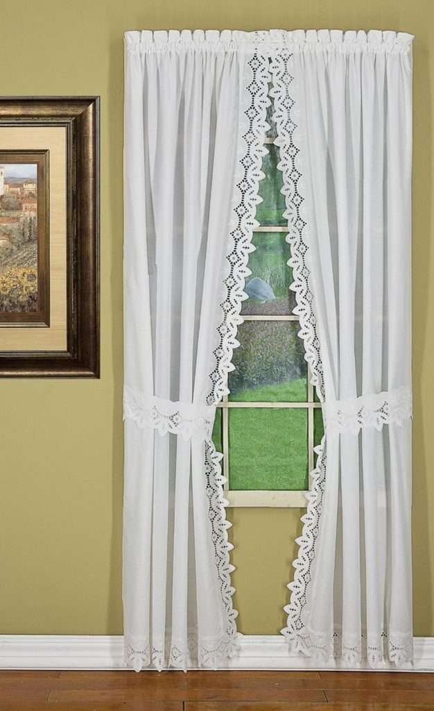 heirloom rod pocket curtain pair with tie backs