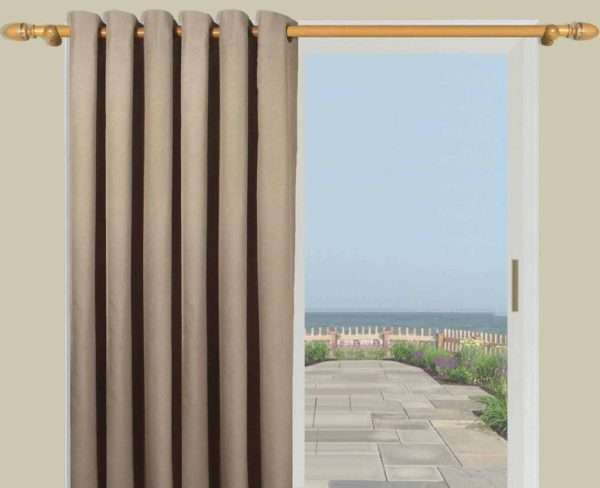 Homespun Linen Lined & Innerlined Grommet Patio Panel With Detachable Wand - Image 3