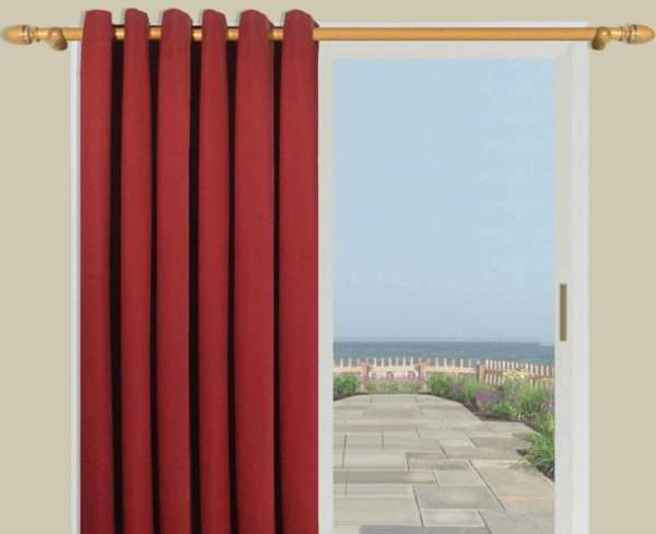 Homespun Linen Lined & Innerlined Grommet Patio Panel With Detachable Wand