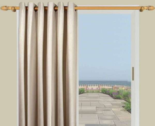 Homespun Linen Lined & Innerlined Grommet Patio Panel With Detachable Wand - Image 2