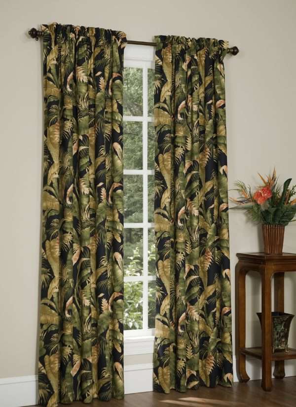 Rod Pocket Curtain Pair - La Selva Black by Thomasville