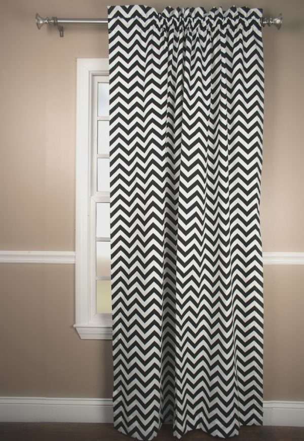 Reston Black Tailored Rod Pocket Curtain Panel - Image 2