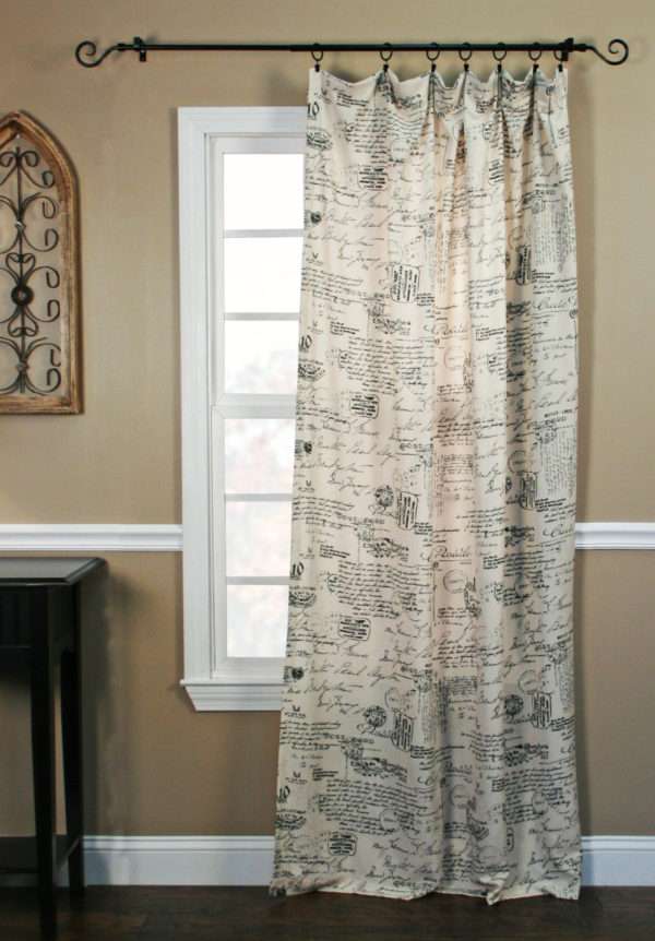Script Tailored Rod Pocket Curtain Panel