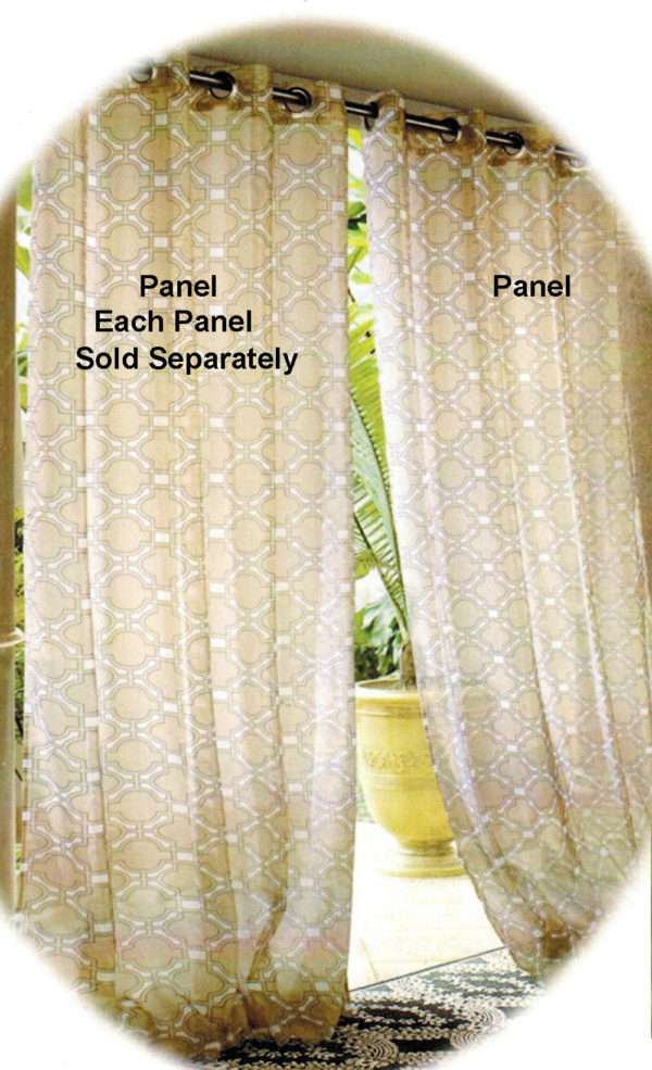 Wrought Iron Pattern Grommet Top Panel- Indoor/Outdoor Decor