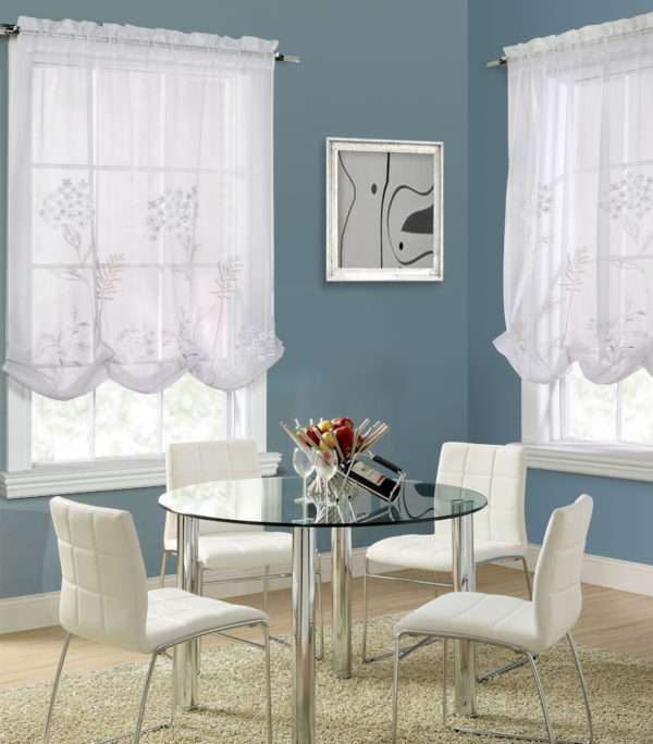 Balloon Curtain - Hydrangea Bouquet Embroidered - Cream