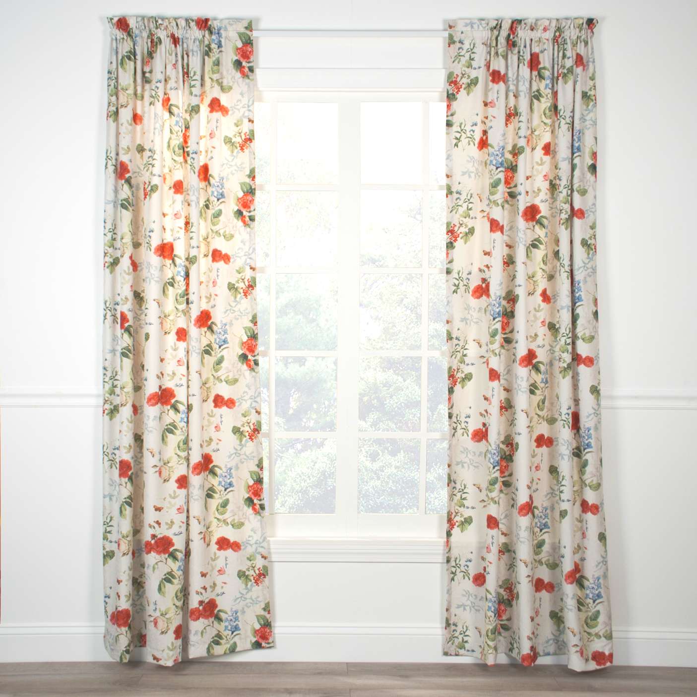 Botanical Crushed Taffeta Tailored Rod Pocket Panel | The Curtain Shop