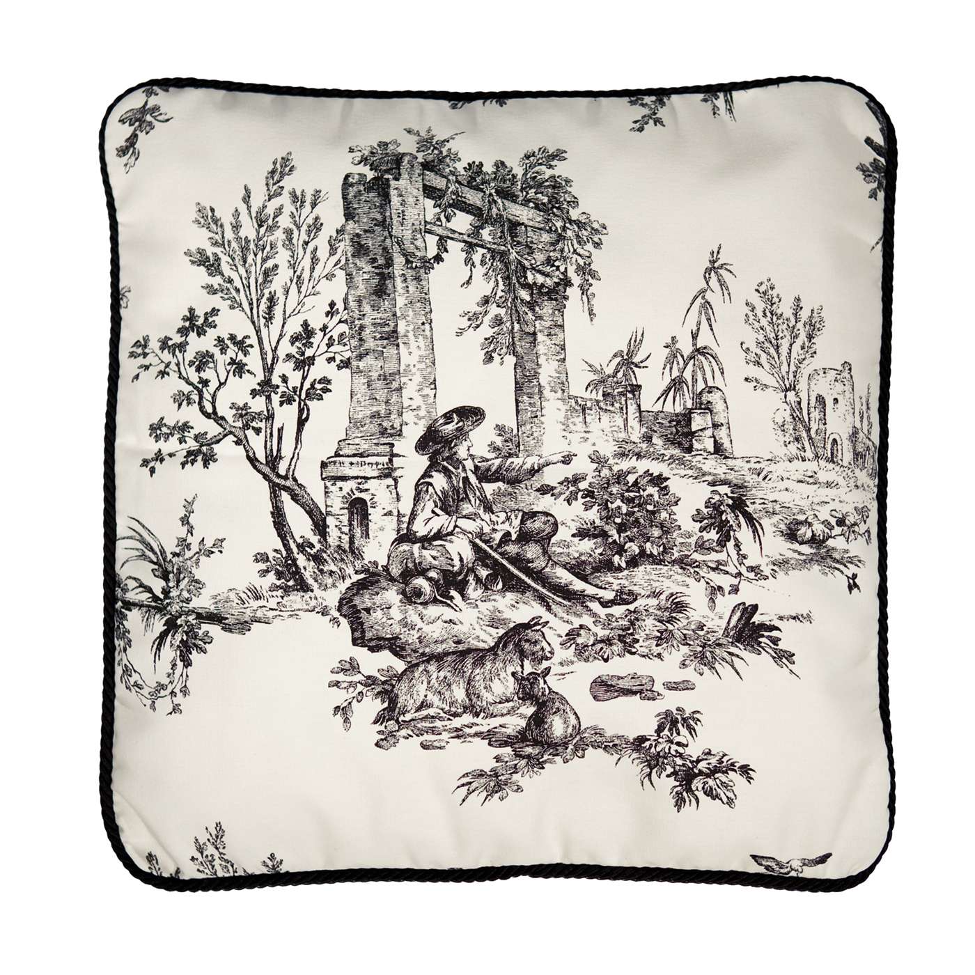 Toile Decorative Pillow - Bouvier Black by Thomasville