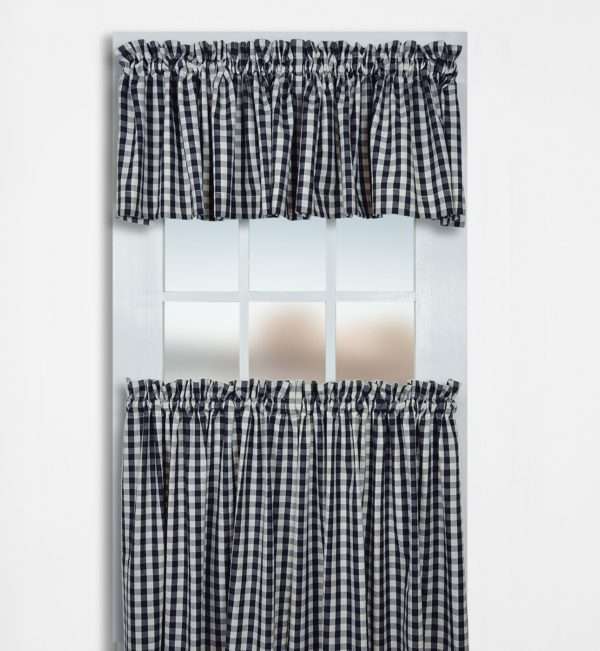 Checkmate Tier Curtain Pair and Valance