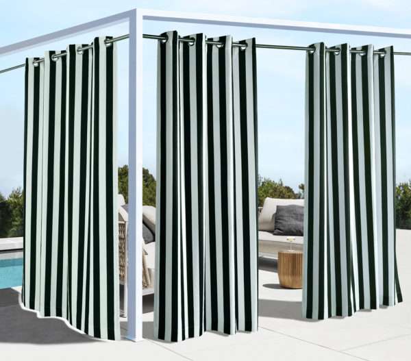 Coastal Stripe Outdoor Grommet Panel - Outdoor