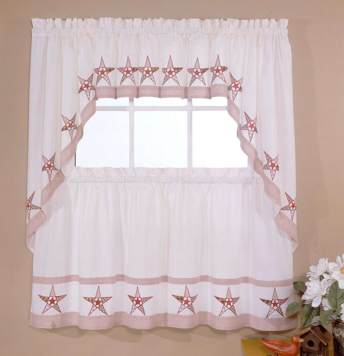 Country Stars Kitchen Tier Curtain Pair The