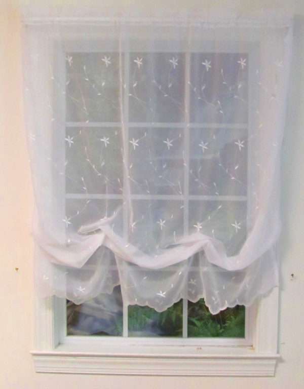Embroidered Voile Balloon Curtain - Roslyn