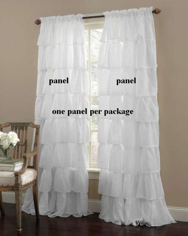 Gypsy Layered Ruffled Voile Rod Pocket Curtain Panel