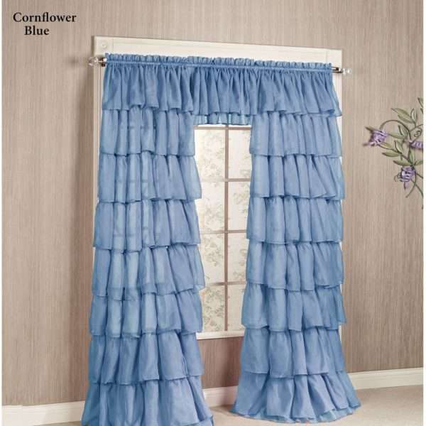 Gypsy Layered Ruffled Voile Rod Pocket Curtain Panel - Image 3