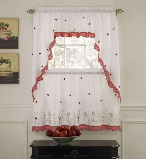 Lady Bug Meadow Kitchen Curtains