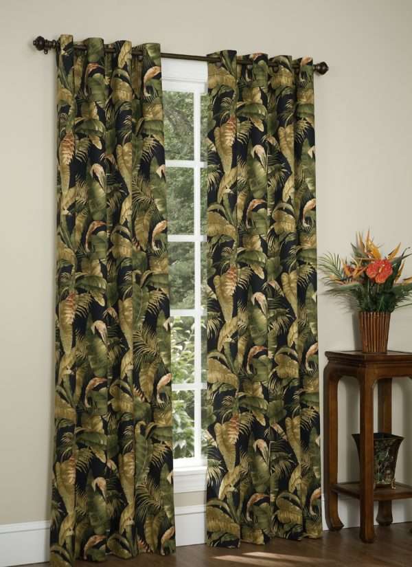 La Selva Black Grommet Curtain Pair - Thomasville