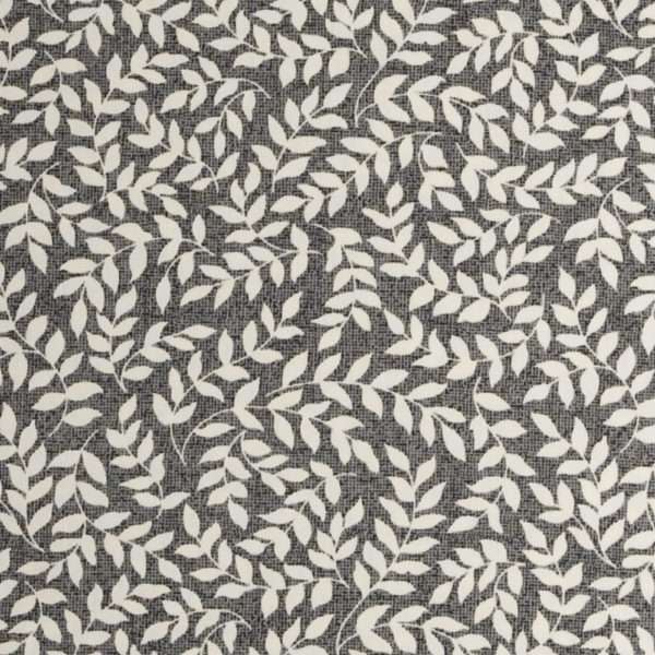 Leaf Print Fabric by the Yard - Bouvier Black by Thomasville