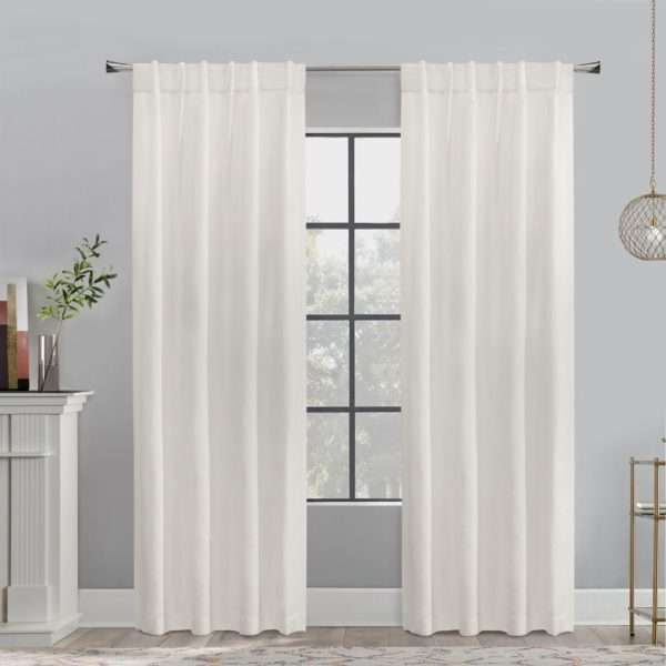 Mulberry Faux Raw Silk Dual Header Curtain Panel - Habitat