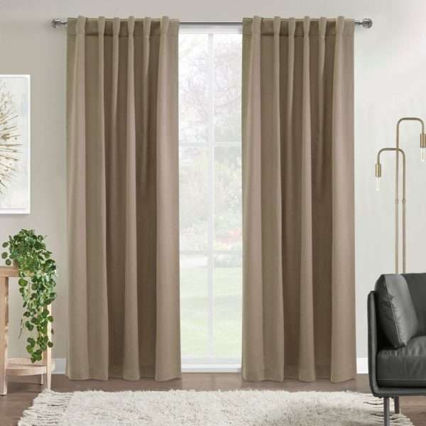 Mulberry Faux Raw Silk Dual Header Curtain Panel - Habitat - Image 2