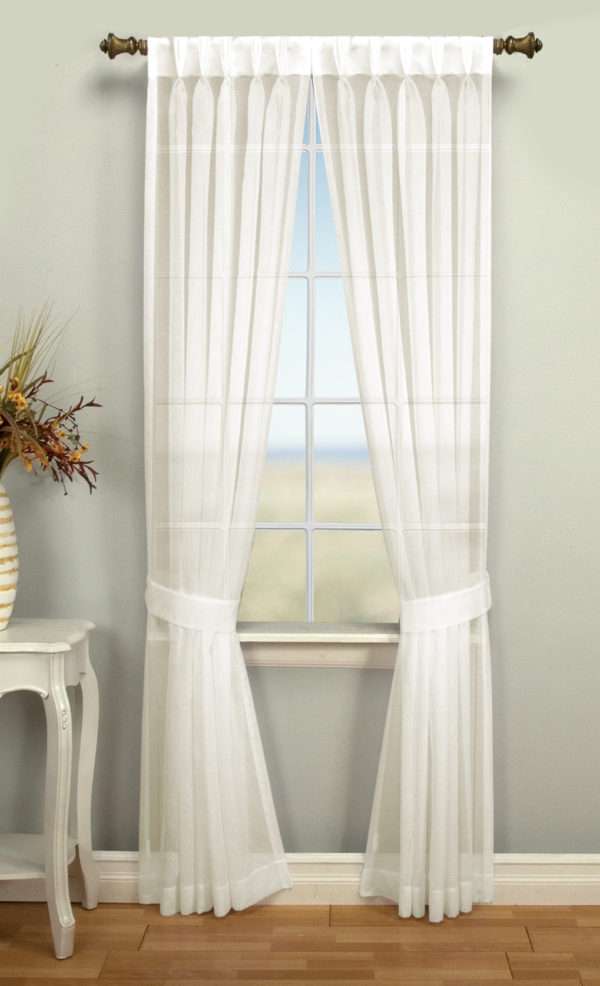 Palm Beach Semi Sheer Back Tab Panel Pair with Pinch Pleated Front - Close Out