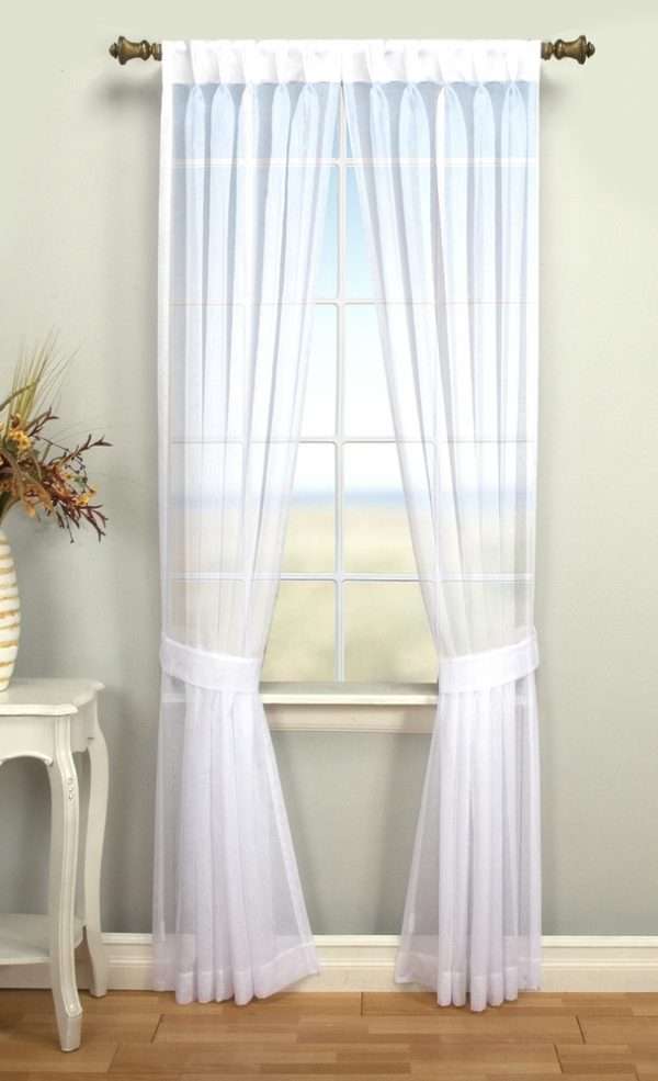 Palm Beach Semi Sheer Back Tab Panel Pair with Pinch Pleated Front - Close Out - Image 2