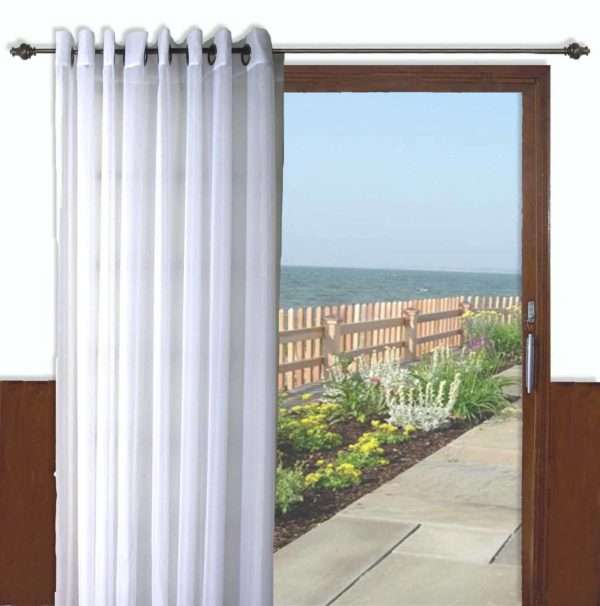 Oyster Bay Voile Grommet Patio Panel with wand - Ivory