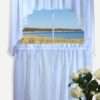 Sea Glass Semi Sheer Cafe Tier Curtains and Swags - Image 2