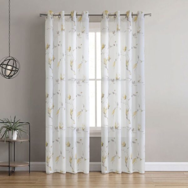Symphony Faux Linen Semi Sheer Grommet Panel - Habitat - Image 6