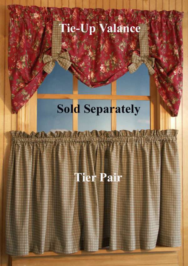 Climbing Roses - Tier Curtains in Plaid
