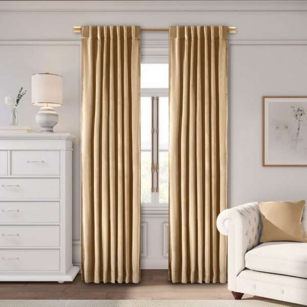Velvet Dual Header Curtain Panel - Thermal and Black Out - Clearance - Image 4