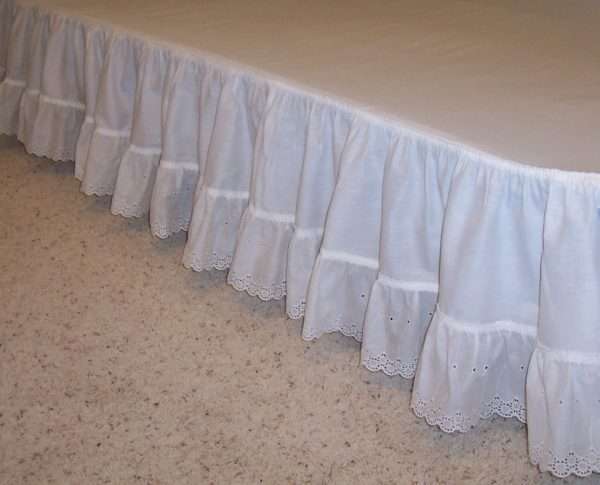 King Bedskirt 14" drop - Eyelet Double Ruffle