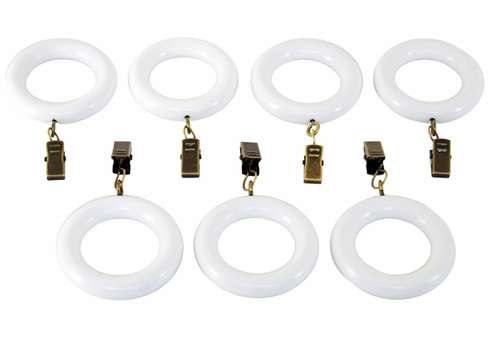 EMOH Pearl White Faux wood Curtain Rings (Set of 10) HDR40-W1 - The Home  Depot