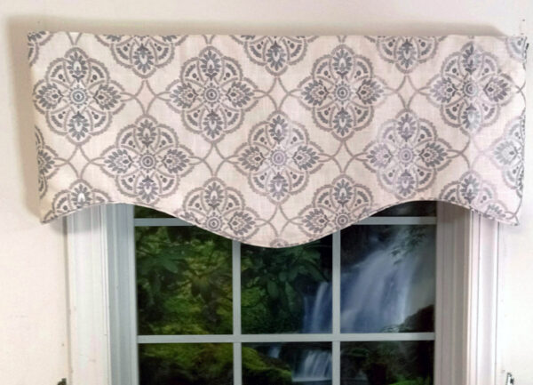 Celia Silver Embroidered Avalon Valance