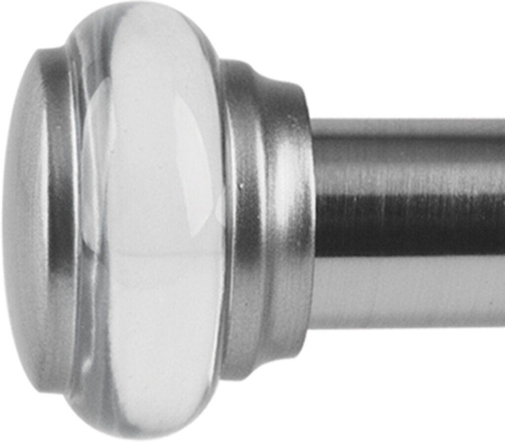 Titan Duet Stationary Panel Rod Pair 1 1/8" diameter Brushed Nickel The Curtain Shop