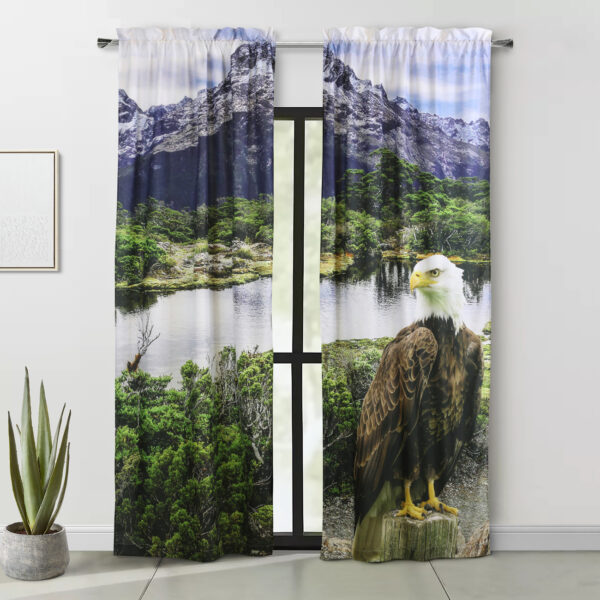 Bald Eagle Photo Reals Rod Pocket Curtain Pair - Habitat
