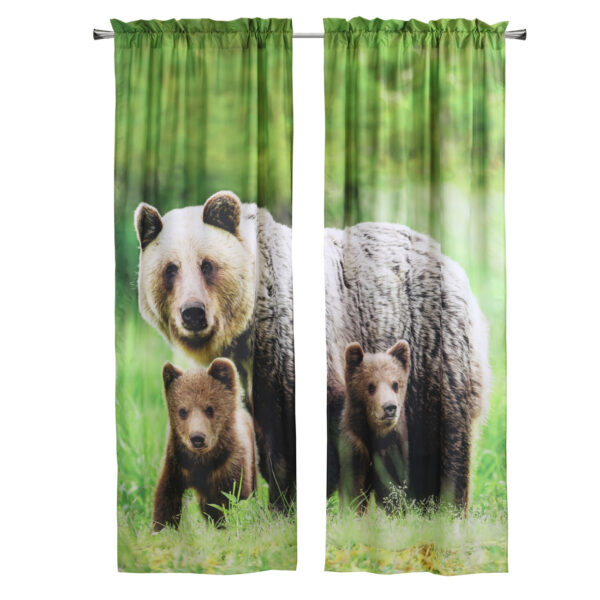Bears Scene Photo Reals Rod Pocket Pair - Habitat