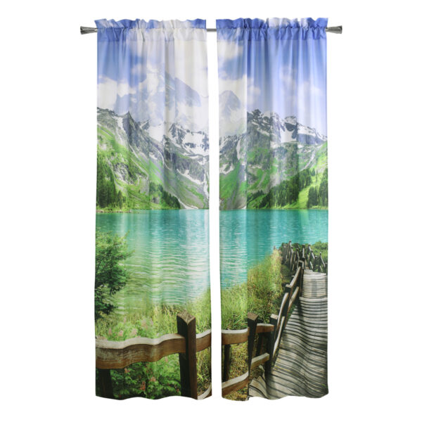 Landscape Scene Photo Reals Rod Pocket Curtain Pair - Habitat