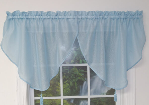 Reverie Snow Voile Ascot Valance (8 colors) Reduced for quick sale