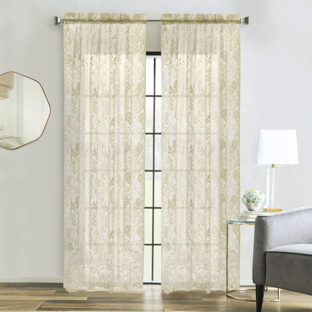 Limoges Jacquard Lace Curtain Panel Habitat The Curtain Shop