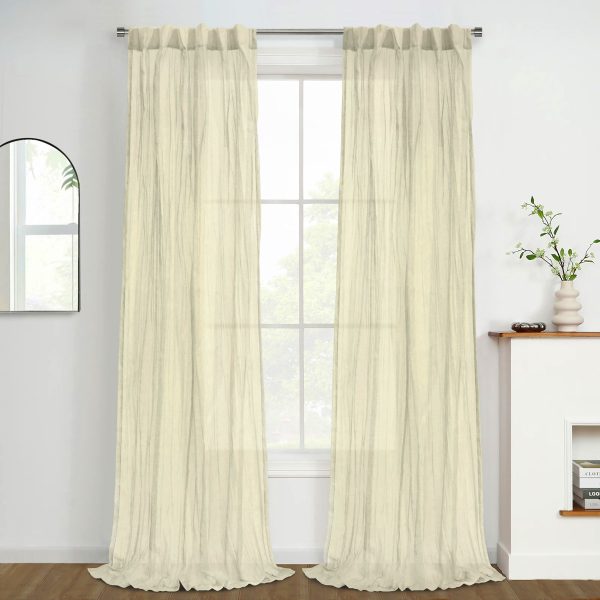 Paloma Broomstick Crushed Distressed Vintage Dual Header Sheer - Habitat