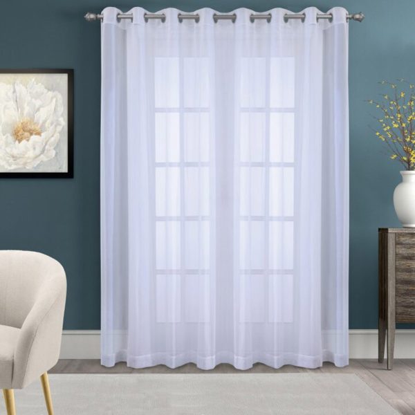 Cote D'Azure Extra Wide Grommet Semi Sheer Linen-Like Panel - Habitat