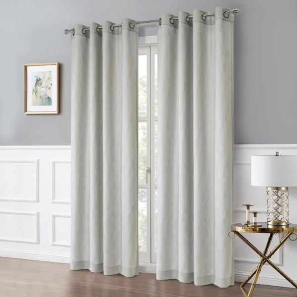 Corsica Textured Leaf Jacquard Grommet Panel - Habitat