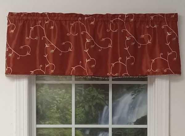 Taffeta Beaded Tailored Valance - Silkwood